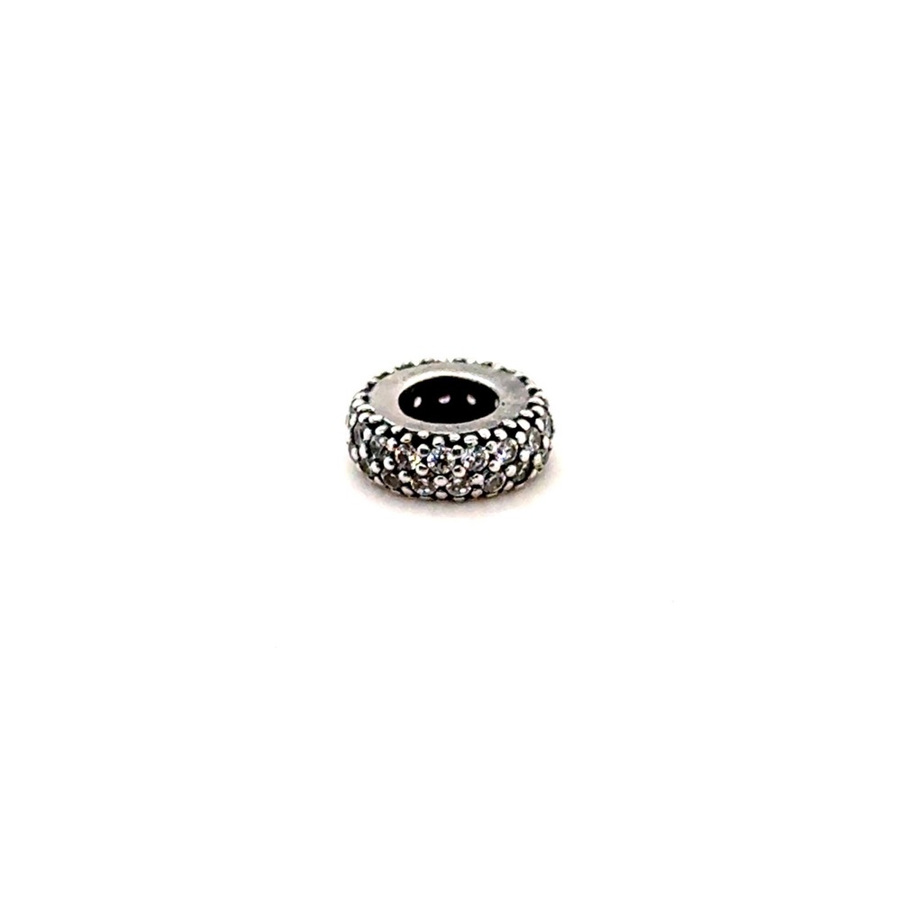 Pandora Sparkling Pave Spacer Charm 791359CZ Sterling Silver Cubic Zirconia Bead